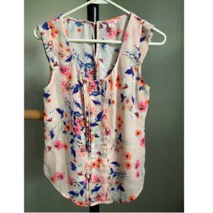Candie's light pink floral cap sleeve tank top